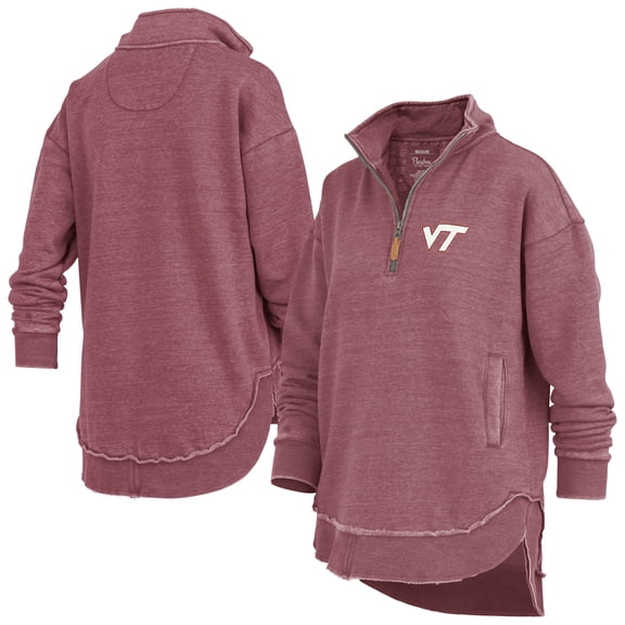 Women's Pressbox Maroon Virginia Tech Hokies Northfork Sojourn Poncho Quarter-Zip Sweatshirt
