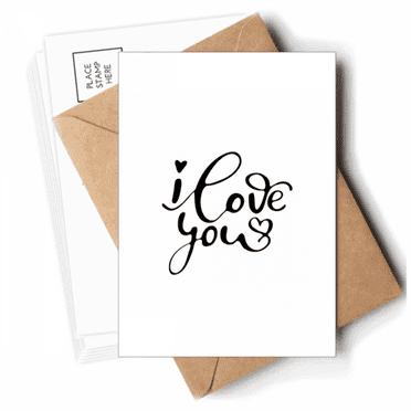 I Love You Heart Quote Style Postcards Envelopes Blank Note Cards Mailing