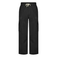 thumbnail image 5 of USNSM Men's Cargo Pants Casual Outdoor Multi Pockets Loose Drawstring Elastic Waist Jogger Straight Leg Pants for Hiking Black XL, 5 of 6