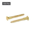 thumbnail image 3 of Uxcell M2 x 16mm Wood Screws Slotted Flat Head Brass Self-Tapping Screw 100 Pack, 3 of 5