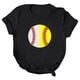 thumbnail image 2 of Gibobby Playera Manga Corta para Mujer Mujeres Casual Béisbol Impresión Mangas Cuello Redondo Camiseta Suelta Blusa Tops(Negro,M), 2 of 4