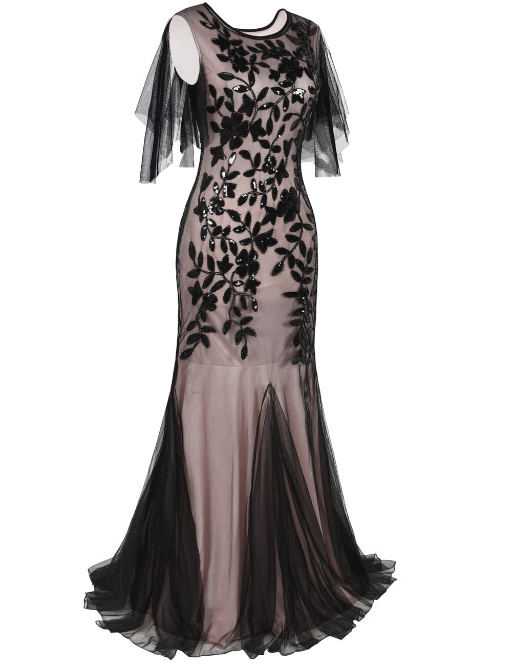 PrettyGuide Women's Evening Dress 1920s Sequin Mermaid Hem Maxi Long Formal  Ball Gown, Medium - Walmart.com