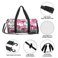 thumbnail image 6 of Xecao Flamingo print Round Travel Duffel Bag is a foldable gym bag with an inner pocket, perfect for travel sports, 6 of 8