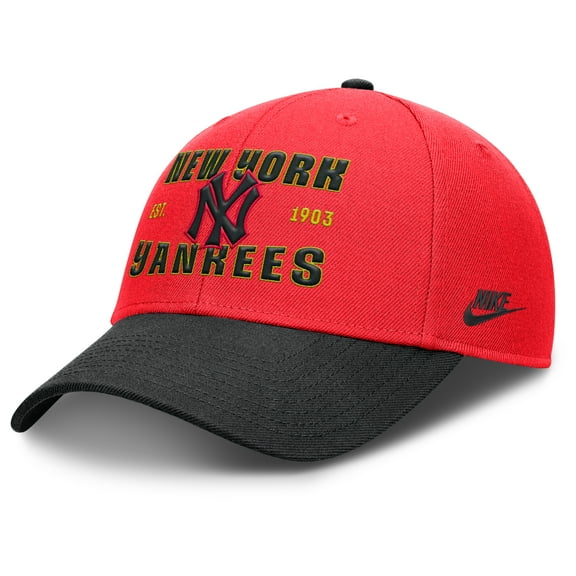 Men's Nike Crimson/Black New York Yankees Neon 90s Rise Adjustable Hat