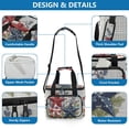 thumbnail image 4 of Insulated Cooler Bag with Multiple Pockets Lightweight Lunch Box Tote for Travel Beach Camping Office Red White and Blue Stars, 4 of 7