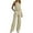 Beige/womens linen sets stretch, variant on Dazajoo Womens Cotton Linen Sets 2 Piece Outfits Sleeveless Round Neck Top Matching Wide Leg Long Pants with Pockets,Coffee,XXL