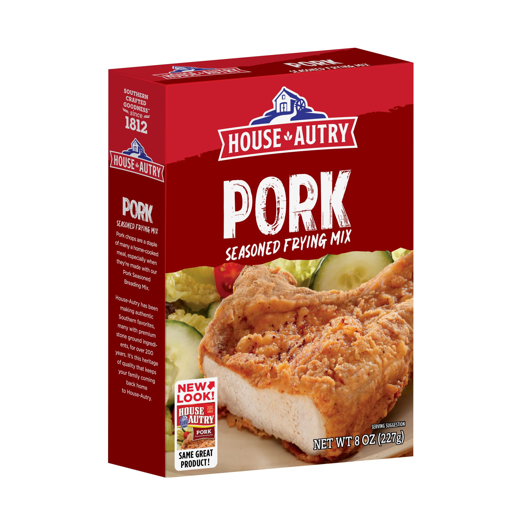 (6 pack) House Autry® Pork Ground Breading Mix 8 oz. Box Crispy Seasoned Coating Batters