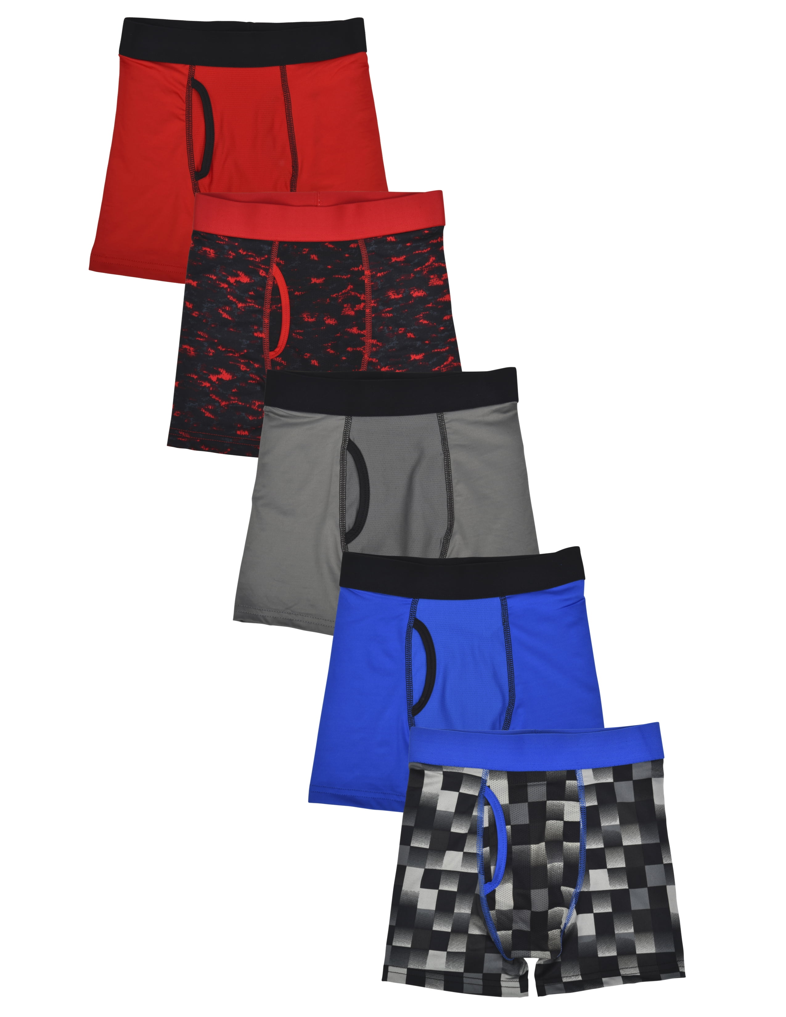 Athletic Works Boys Performance Boxer Briefs, 5 Pack, Sizes SXL