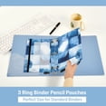 thumbnail image 3 of FORMRS 2 Pack Pencil Pouch for 3 Ring Binder with Clear Window Zipper Case, Blue Pattern, 3 of 6