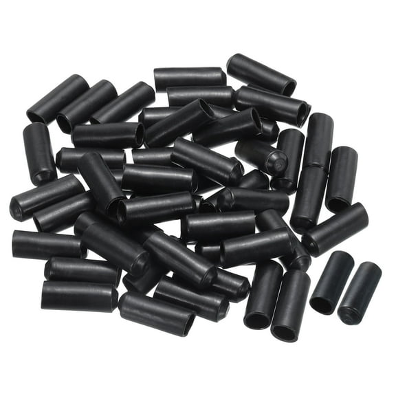 Uxcell Heat Shrink End Cap 8mm 2:1 Ratio Waterproof Electrical Wire Wrap Sealed Heat Shrink Tubing Caps, Pack of 50