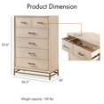 thumbnail image 3 of Furniture of America Eirlys Modern Wood 6-Drawer Vertical Dresser, Light Oak, 3 of 14