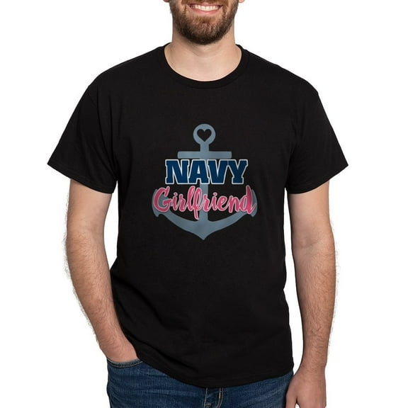 CafePress - US Navy Girlfriend Dark T Shirt - Men's Classic Graphic Cotton T-Shirt