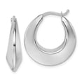 thumbnail image 2 of Auriga Fine Jewelry 14K White Gold Knife Edge Hoop Earrings for Women, 2 of 6
