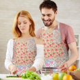 thumbnail image 3 of Pioneer Flower Floral Print Pattern Apron-Garden Aprons for Women with Pockets-Cotton Linen Waterproof Kitchen Cooking Gardening Aprons Adjustable for Kitchen,Cooking,BBQ and Salon 33x27 Inch, 3 of 7