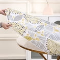 thumbnail image 2 of Round Vinyl Fitted Tablecloth with Flannel Backing Elastic Edge Design Table Cover Waterproof Oil-Proof PVC Table Cloth Stain-Resistant Wipeable for Round Table, 2 of 6