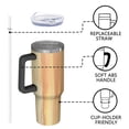 thumbnail image 4 of 40oz Tumbler with Handle and Straw, Vacuum Insulated Stainless Steel Travel Mug, Fits Car Cup Holder, Wood Print, 4 of 6
