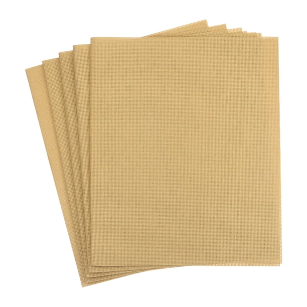 Uxcell 14 Count Cross Stitch Cloth 12 por 20 pulgadas Tela Clásica Reserva, Paquete de 5 Khaki