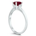 thumbnail image 2 of SZUL Women's Emerald Cut 6X4MM Ruby and Diamond Three Stone Ring in 10K White Gold, 2 of 4