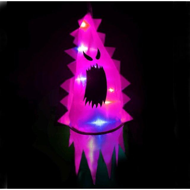 Bruja Brillante Con Luz Led Para Halloween, Sombrero De Bruja Con Cara De Fantasma, Accesorios De Cosplay Para Jardín, Árboles, Sala De Estar sonducket HA041393-05