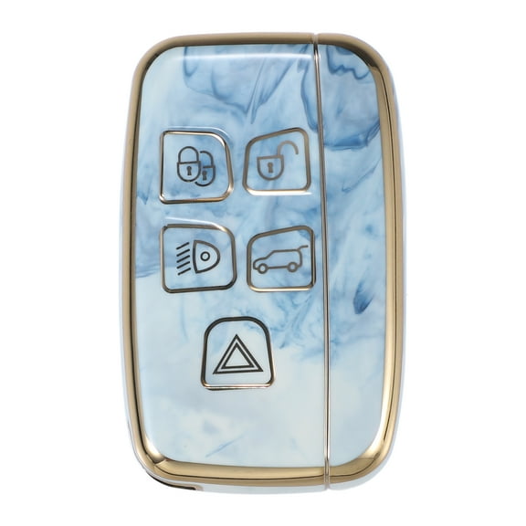 Unique Bargains Car Key Fob Cover 5 Button Remote Key Fob Case Blue for Range Rover Evoque Sport for Jaguar F-TYPE F