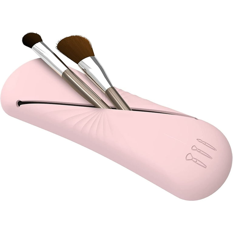 Silicone Makeup Brush Holder Case, Full Sized & Larger Brushes Fit,  Cosmetic Brush Holder Organizer, Silicon Make Up Brush Container for  Travel, Daily Use, Pink (Makeup Brushes Not Included) 