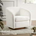 thumbnail image 4 of Merluxy Accent Chair for Living Room, 360° Swivel Armchair,Teddy Upholstered, White, 4 of 8