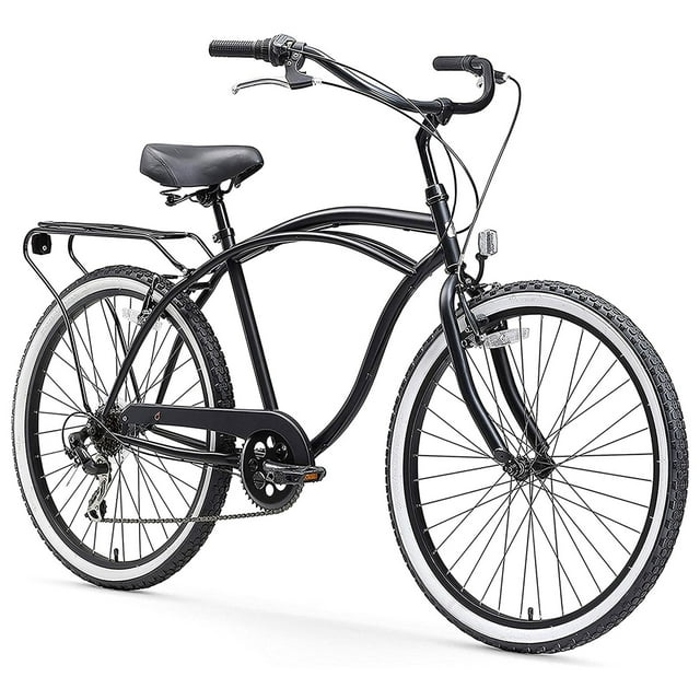 sixthreezero pour Hommes Around the Block Vélo de Plage Cruiser 1 Vitesse, Noir