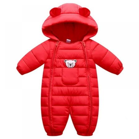 

Baby Winter Warm Bear Printed One-piece Cotton Jacket