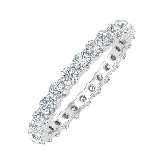 1 1/10 Carat Prong Set Diamond Eternity Ring Band in 14K White Gold (Ring Size 8) (I1-I2 Clarity)