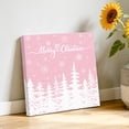 thumbnail image 3 of Canvas Wall Art, Pink Christmas Trees Framed Canvas Prints for Bathroom Kitchen, Winter Xmas Snowflakes Pine Forest Gallery Wrapped Wall Decor for Home Office, Gifts, 10"x10" Ship Next Day, 3 of 9