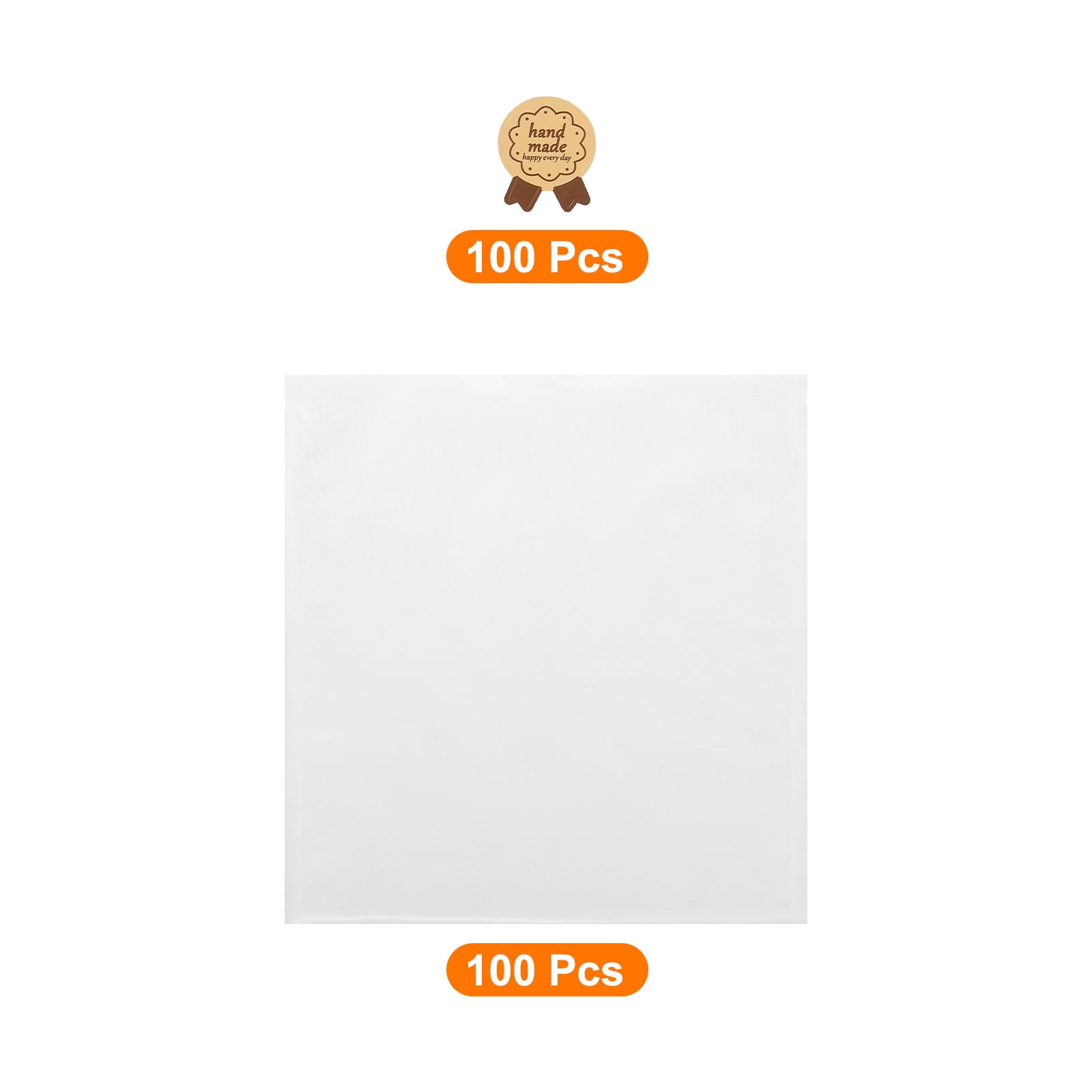 Unique Bargains Kraft Paper Sandwich Bags with Clear Front for Easy Visibility White