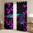 thumbnail image 2 of Erosebridal Racing Car Curtains and Drapes (38Wx54L),Geometric Honeycomb Blackout Curtains for Bedroom,Black Purple Curtains Pack of 2 (38Wx54L),Sport Room Decoration, 2 of 6