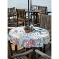 thumbnail image 2 of Outdoor Tablecloths with Umbrella Hole & Zipper, Coastal Octopus Round Tablecloths 60 Inch, Beach Nautical Ocean Coral Seahorse Vintage Waterproof Table Cloth, Patio/Pool/Picnic Table Covers, 2 of 8