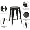 thumbnail image 3 of Lacoo Indoor-Outdoor 24 Inches Metal Stackable High Backless Bar Counter Stools，Black, 3 of 7