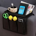 thumbnail image 6 of Sofa Armrest Organizer with Cup Holder Tray, Chair Arm TV Remote Holder for Recliner Couch, Armchair Caddy Bedside Storage Pockets Bag for Cellphone Tablet Books Drinks, 6 of 7