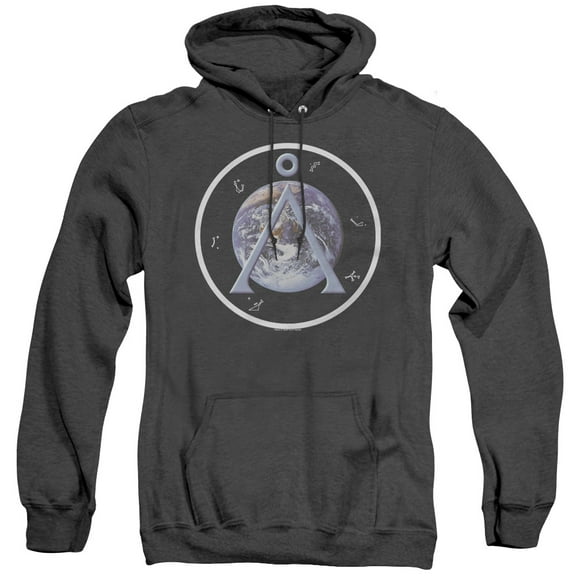 Sg1 Earth Emblem Adult Heather Hoodie Sweatshirt Black