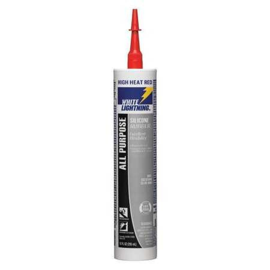 WHITE LIGHTNING W11127010 High Temp. RTV Silicone Sealant, 10 oz, Red