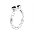 thumbnail image 3 of Lab-Created Blue Sapphire Double Heart Ring 1/2 Carat (ctw) in Sterling Silver, 3 of 4