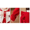 thumbnail image 4 of Sngxgn Girl's Long Sleeve Neck Dress Casual Flared Dresses(Red,110), 4 of 4