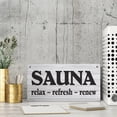 thumbnail image 3 of Wooden Hanging Sign Plaque Sauna Relax ~ Refresh ~ Renew Board Hanging Wood Sign, House Wood Sign For Garden Yard Home Farmhouse 12X6 Inch, 3 of 7