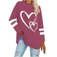 thumbnail image 2 of Weiqiqre Plus Size Women Blouses Pullover Cute Heart Sweatshirts Long Sleeve Tops with Pockets, 2 of 9