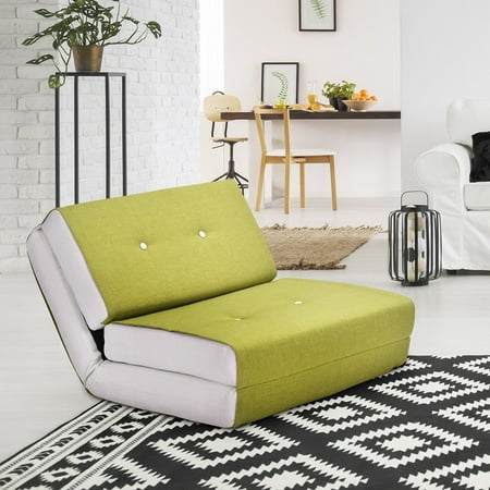 Costway Fold Down Chair Flip Out Lounger Convertible Sleeper Bed