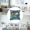 thumbnail image 5 of nygtbtfer Transportation Background Throw Pillow Covers Set of 2 Cute Cars and Decorative Pillowcases Soft Cushion Covers for Sofa Couch Bed Home Decor White, 5 of 7