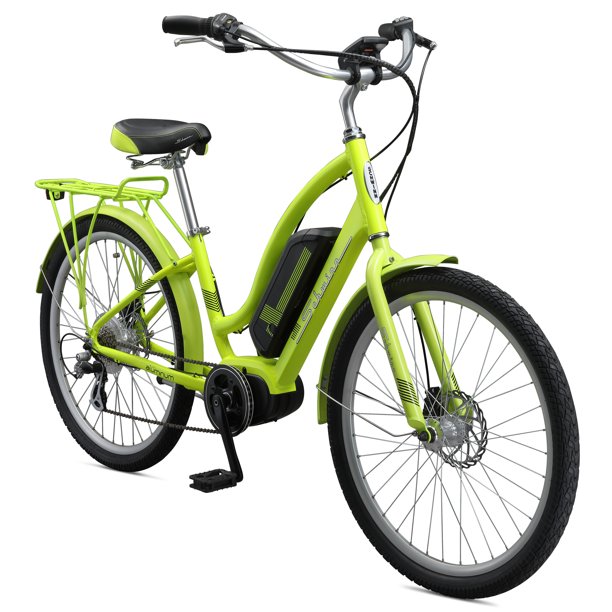 Schwinn Constance eBike, 7 speed, 26 inch wheel, mens, womens, yellow