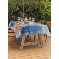thumbnail image 3 of Outdoor Tablecloth with Umbrella Hole for Patio/Picnic/Party/Camping, Sea Turtle Coastal Waterproof Table Cloth Rectangle Table Cover Washable, Summer Beach Coral Nautical Retro (60"x 102"), 3 of 8