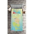 thumbnail image 2 of Ambesonne Ocean Quilted Coverlet 2 Pcs, Unusual Mermaid Shell, Twin Size, Coral Blue, 2 of 2