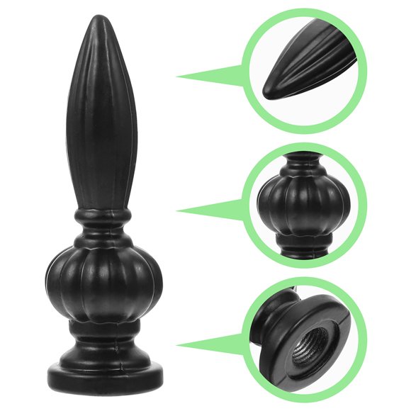 WHAMVOX 3Ud Finial Para De Color Negro En Aleación De Zinc Con Apariencia Delicada Y Fácil Montaje