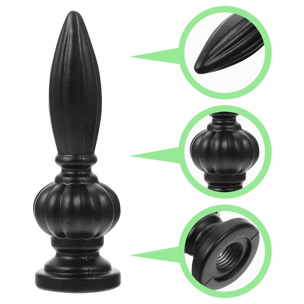 WHAMVOX 3Ud Finial Para De Color Negro En Aleación De Zinc Con Apariencia Delicada Y Fácil Montaje