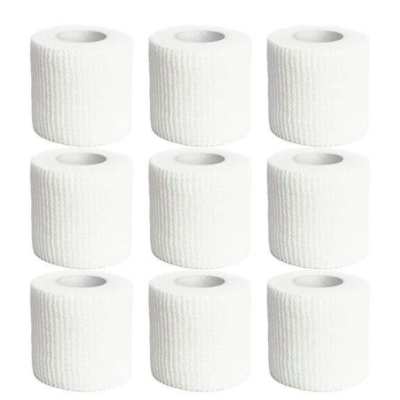 9 Pack 2 Inch x 5 Yards Self Adhesive Bandage Breathable Cohesive Bandage Wrap Rolls Elastic Self-Adherent Tape for Stretch Athletic, Sports, Wrist, Ankle，Style 2