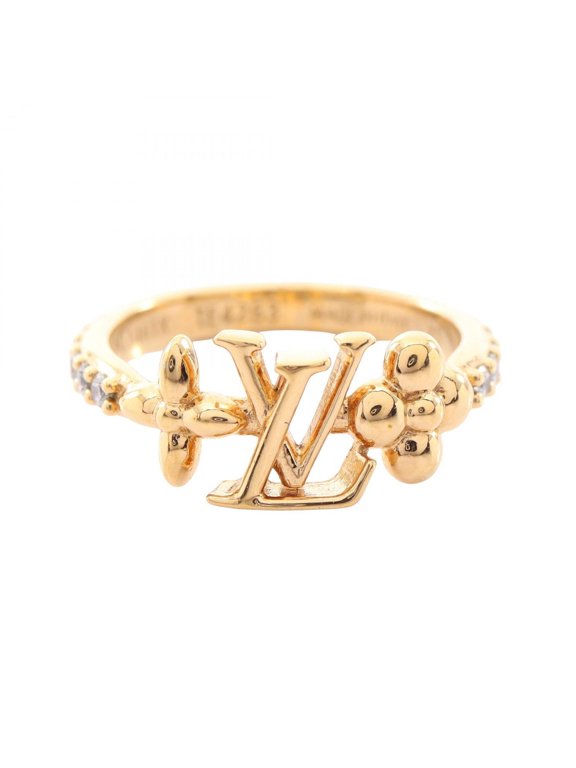 Pre-Owned Louis Vuitton LV Iconic Ring - Gold Plated (GP) with Rhinestones Women's Gold/Clear...